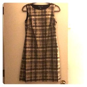 Metallic Gold sleeveless dress princess seams